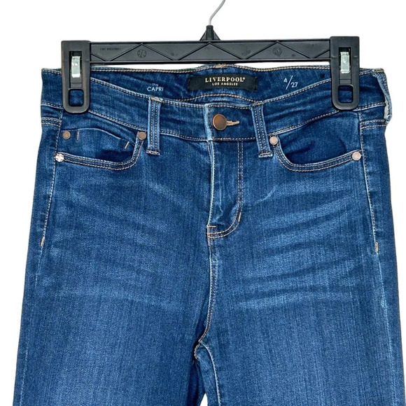 Liverpool Los Angeles The Capri with Cuff Sz 4/27 Dark Wash Denim - Picture 2 of 11